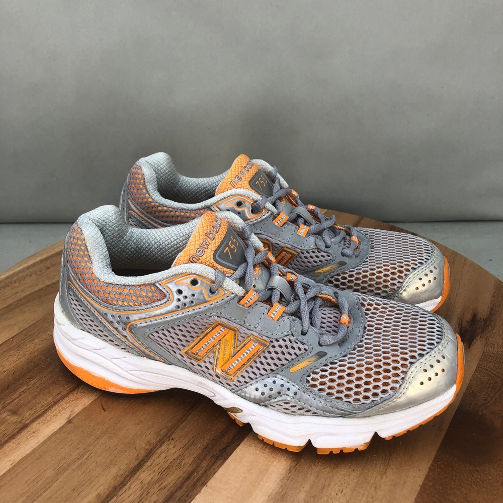 New Balance 755 Cushion Trainer Running Shoes Womens Size 6.5 B Gray Orange